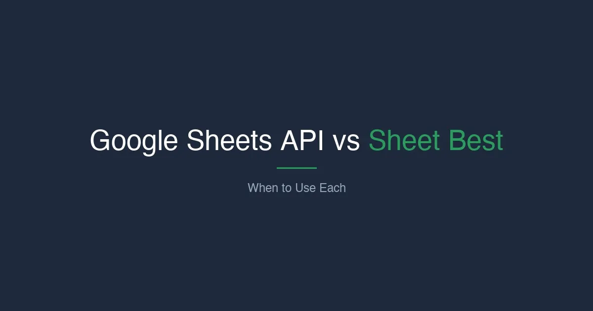 Google Sheets API vs Sheet Best: When to Use Each