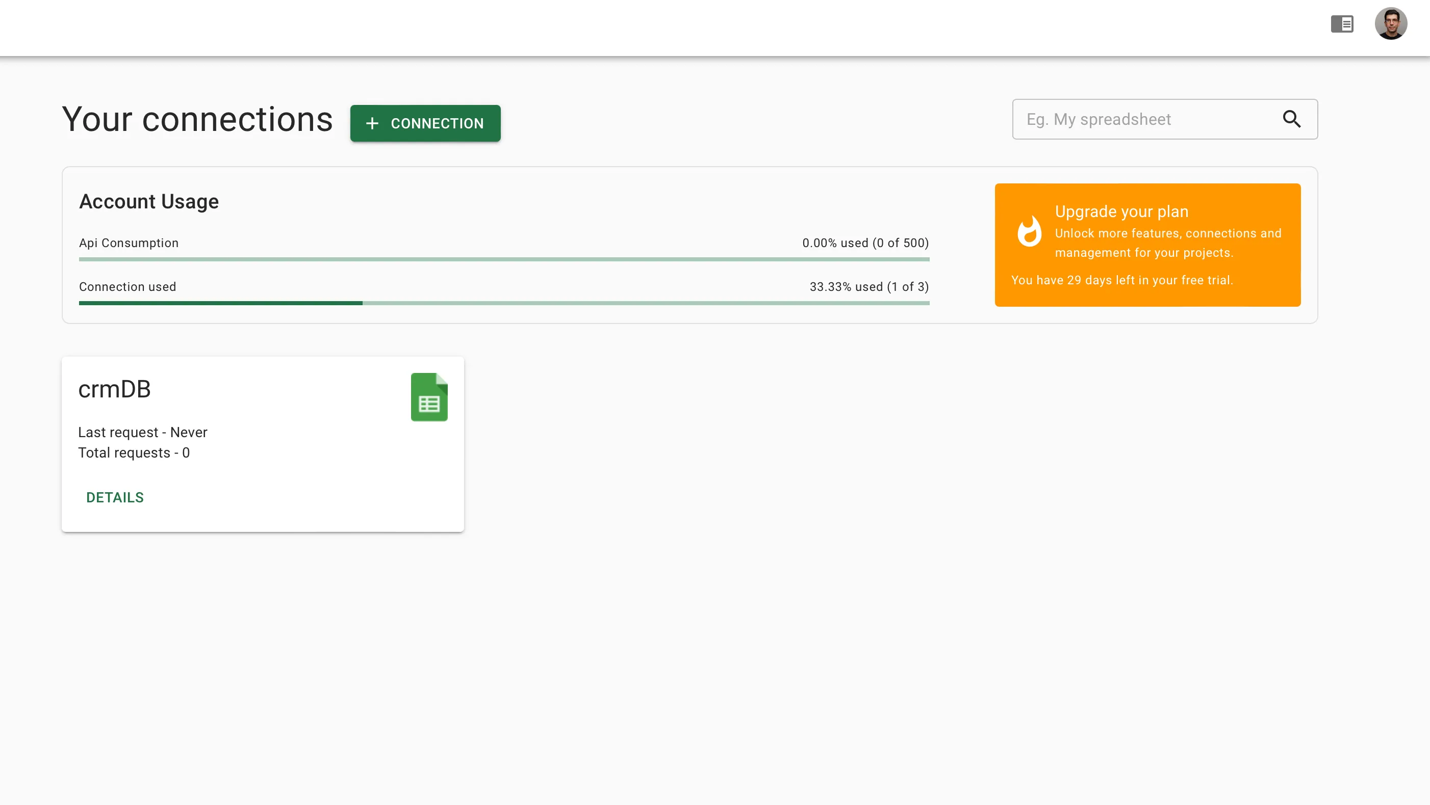 Sheet Best interface converting your spreadsheet into an api Sheet Best interface screen