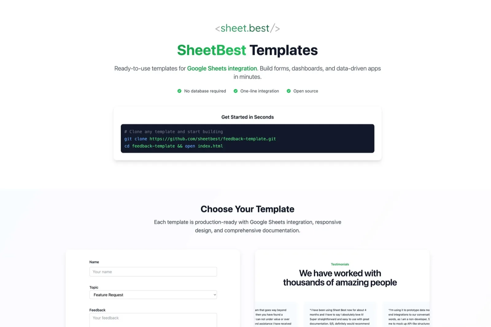Introducing SheetBest Templates: Production-Ready Solutions for Your Next Project